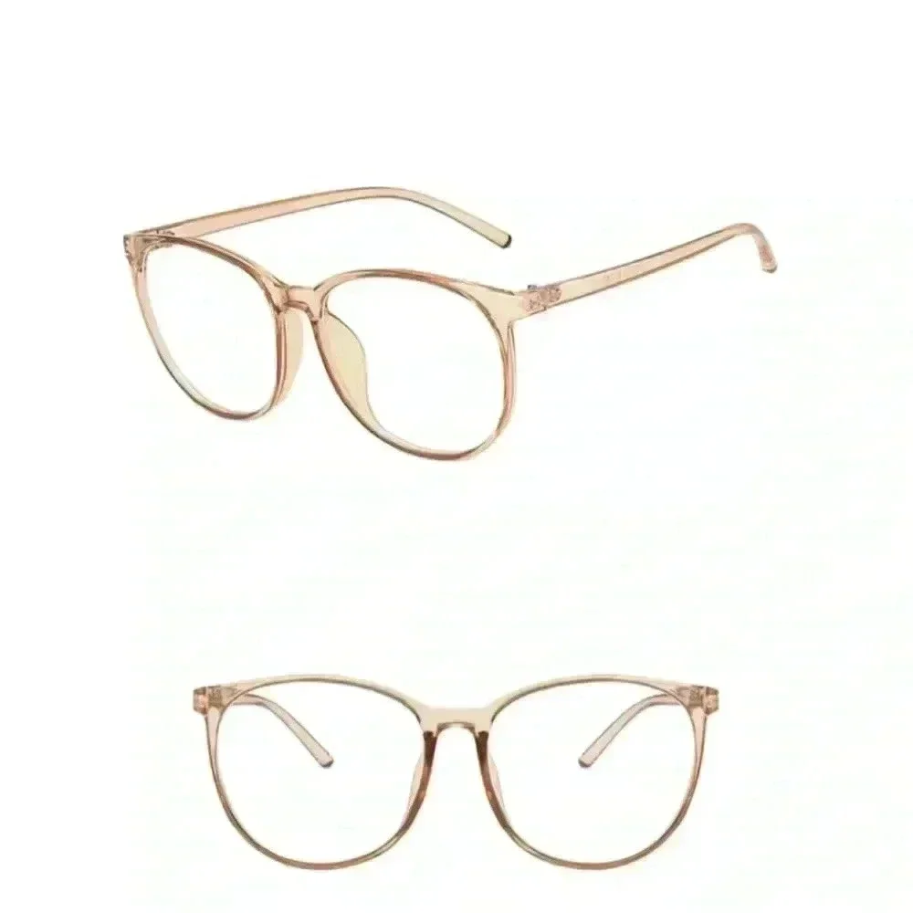 🆕 Nude Anti-Blu-Ray Big Round Frame Glasses🆕